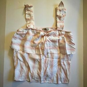 *NWT Almost Famous Striped Pink and White Tank Top - Women’s Size L